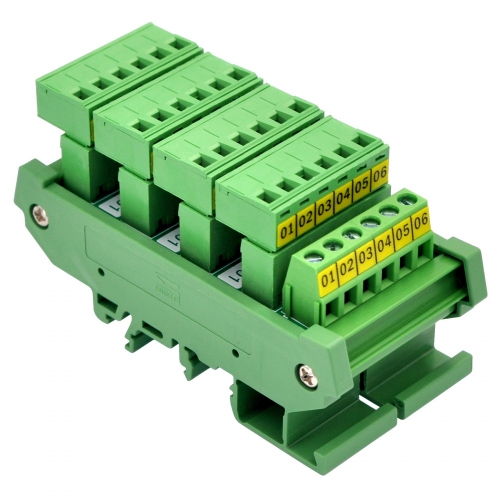 Slim DIN Rail Mount 10A/300V 5x6 Position Pluggable Screw Terminal Block Distribution Module