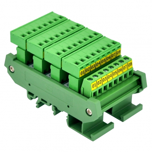 Slim DIN Rail Mount 10A/300V 5x8 Position Pluggable Screw Terminal Block Distribution Module