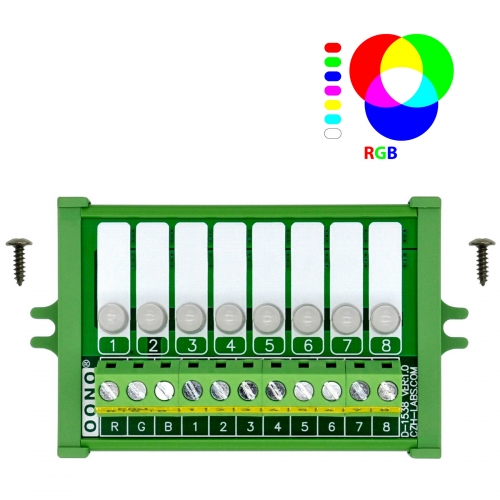 Screw Mount 8 RGB LED Indicator Light Module, DC5 - 32V, Red Green Blue