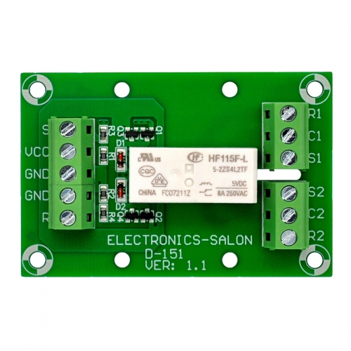 Latching Power Relay Module, DPDT 8 Amp, Electronics-Salon D-151 5V Version