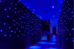 Cor azul LED estrela pano cortina de luz