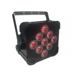 battery powered uplighting 9*18w RGBWA UV 6in1 Wireless DMX led battery par