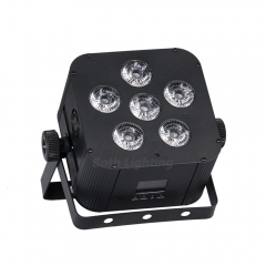 LED sans fil uplighting 6X18W RGBWA UV 6 IN 1 batterie d'alimentation sans fil DMX LED Flat Par