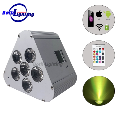 6X18W RGBWA+UV 6 IN 1 Battery Power Wireless DMX LED uplighting Wifi&Remote