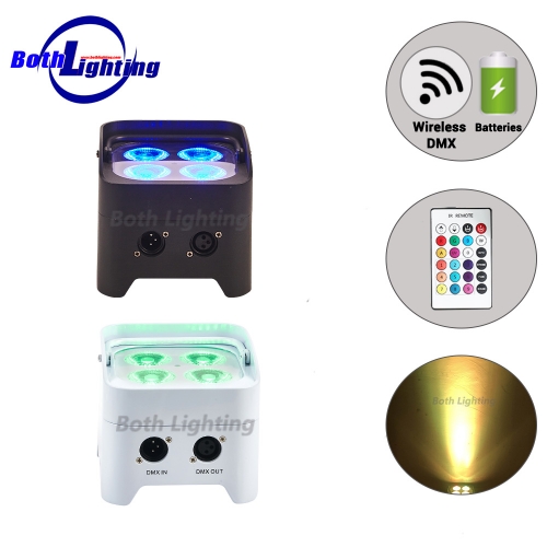 S4 mini 4 * 18 w RGBWA + UV 6 em 1 LED mini bateria Par Light com controle remoto