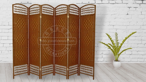 6Panels Hand Woven Room Divider