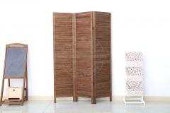 3Panels Rustic Wood Finished Room Divider