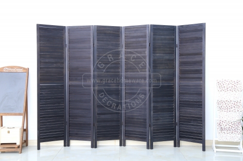 6Panels Rustic Wood Finished Room Divider