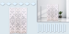 3Panels  Cut  Out  Room  Divider  In  White