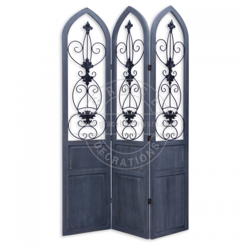 3 Panel Rustic Vintage Decoration Divider Metal Divider