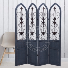 4 Panel Rustic Vintage Decoration Divider Metal Divider