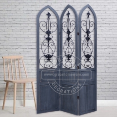 3 Panel Rustic Vintage Decoration Divider Metal Divider