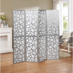 Silver Color Solid Wood Foldable Room Divider