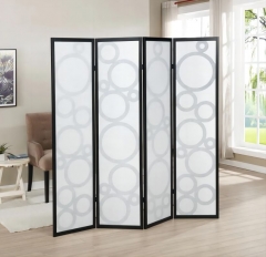 4 Panels Black Room Divider