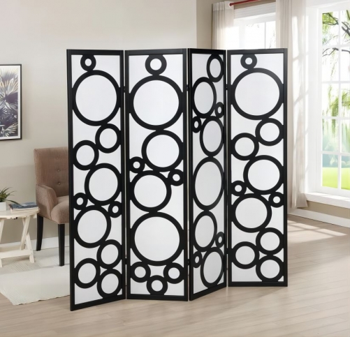 4 Panels Black Room Divider