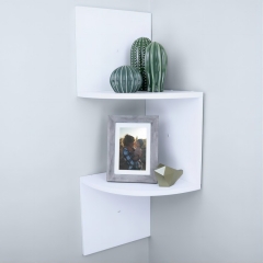 2-Tier Zigzag Corner Shelf Floating Wall-Mounted Shelf