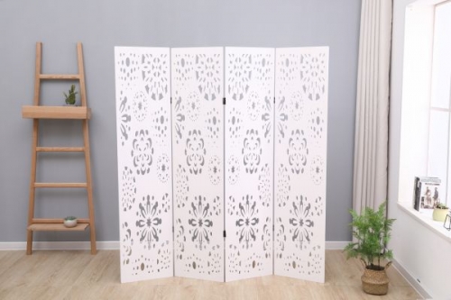 4Panels Cut Out Room Divider In WHITE
