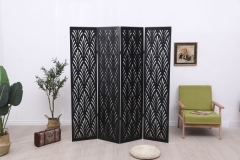 4Panels Cut Out Room Divider In BLACK