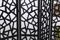 4Panels Cut Out Room Divider In Black