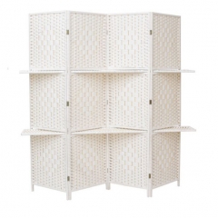 Privacy Room Screen With Display Shelf White