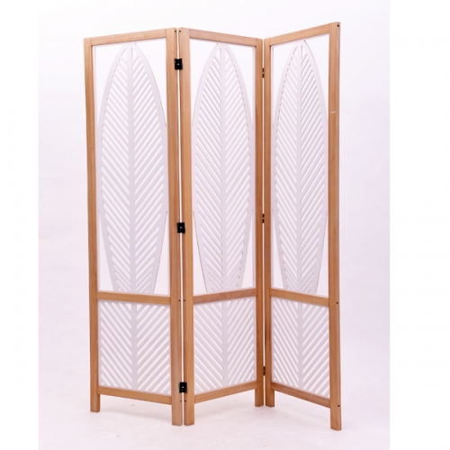 D'Topgrace New Design 3 Panels Leaf Room Divider White