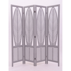 D'Topgrace New Design 4 Panels Leaf Room Divider Gray