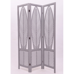 D'Topgrace New Design 3 Panels Leaf Room Divider Gray