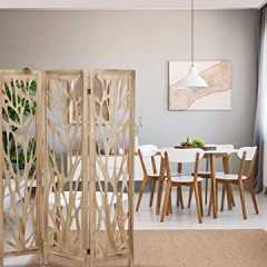 3 Panel Wood Cutout Room Divider