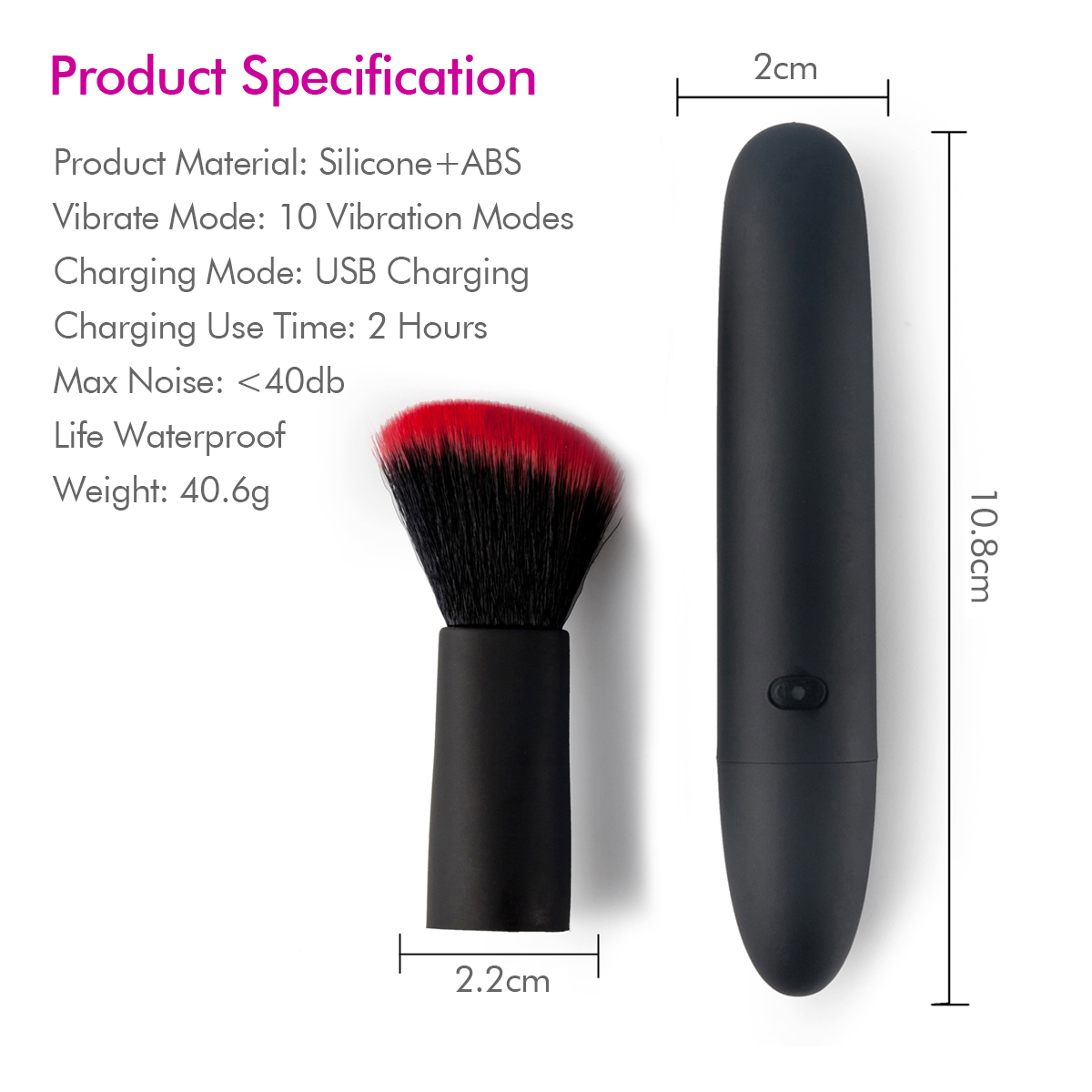 Joy-10 Speeds USB Brush 2 in 1 Vibrator