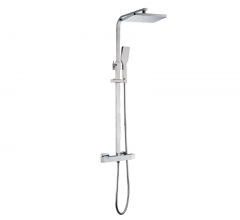 Thermostatic Shower Rail Chrome Square