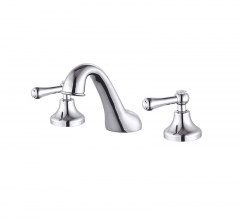 Sanitary Ware 3 Holes Two Handle Deck Mounted Basin Mixer Tap Faucet