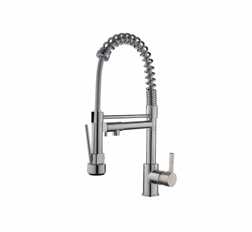 Brushed Nickel Kitchen Faucet With Sprayer
