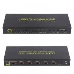 HDMI Matrix HDMI Switch Splitter with Remote support 4K/3D/Audio EDID/ARC/Audio Extractor and SPDIF 3.5mm Audio Output