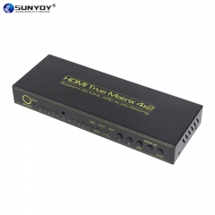 HDMI Matrix HDMI Switch Splitter with Remote support 4K/3D/Audio EDID/ARC/Audio Extractor and SPDIF 3.5mm Audio Output