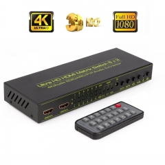 Interruptor de matriz HDMI (6-entrada 2-salida), Extractor de Audio HDMI con Control remoto, soporte PIP, arco, 4K x 2K @ 30Hz, 3D