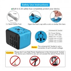 International Power Adapter with 3.4A 3 USB & 1 Type-C