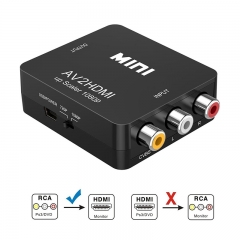 Mini RCA compuesto CVBS AV a HDMI Video Audio Converter