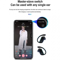 Drahtlose Kopfhörer, Zukunft Bluetooth Kopfhörer 7H Spielzeit Tiefe Bass Stereo Sound, wahre Drahtlose Kopfhörer Earbuds mit Mic, Elegante Tragbare Lade Fall