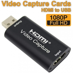 Audio Video Capture Cards HDMI to USB 1080p USB2.0 Record via DSLR Camcorder Action Cam for High Definition Acquisition, Live Broadcasting