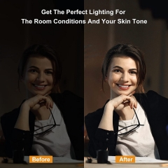 3 modos de iluminación y anillo de luz de 10 niveles de brillo con soporte para teléfono