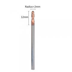 2 flute extra long ball end mill 55HRC