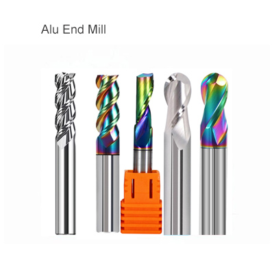 Aluminum carbide end mill 3F 2F 1F