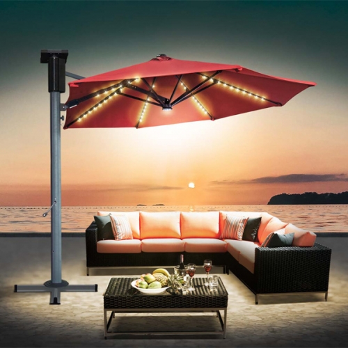 Remote Control Solar ROMA Cantilever Umbrella U106-10R 10' (3m)