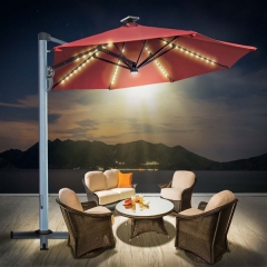 Solar Powered ROMA Cantilever Umbrella U107-10R