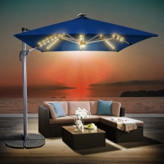 One Step Solar Powered ROMA Cantilever Umbrella U109-10S