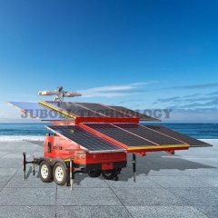 Remolque de torre de mástil telescópico de luz solar móvil