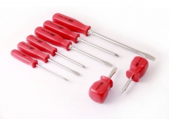 8pc Screwdriver Set with Square Handle 2pc Stubby: Flat Phillip w Hex Bolster