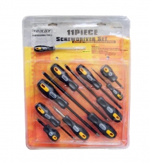 Professional 11pc Cr-V Hexagonal Blade Screwdriver Set Magnetic Pick Up Tools