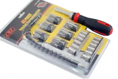 50pc Screw Driver Set:1/4" Dr. 290mm Flexible Extension Bar+Ratchet Handle+Socket+Bits