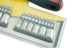33pc Ratchet Screwdriver Handle & Bits, 1/4" Dr Metric & Imperial Socket